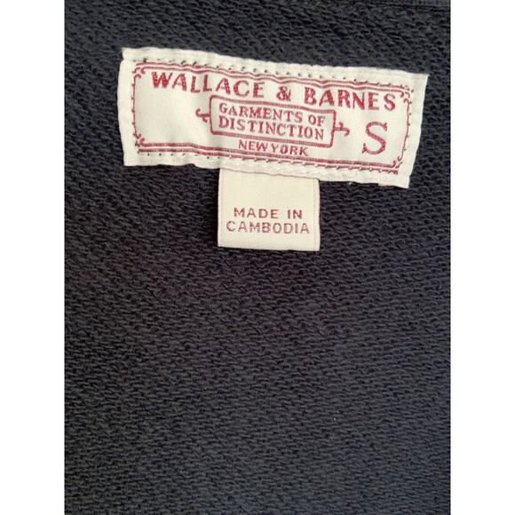 Wallace & Barnes Zip Up Jacket Pockets Blue 100% Cotton Casual S Dark Academia - Picture 3 of 4